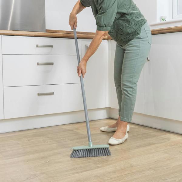 JVL Angled Sweeping Brush With Hard Bristles - Grey