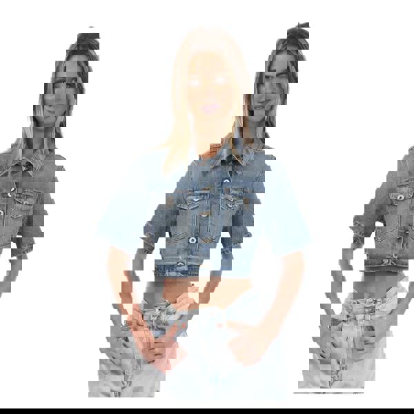 Off-White Off White Womens Corporate Cropped Shirt - Blue/White