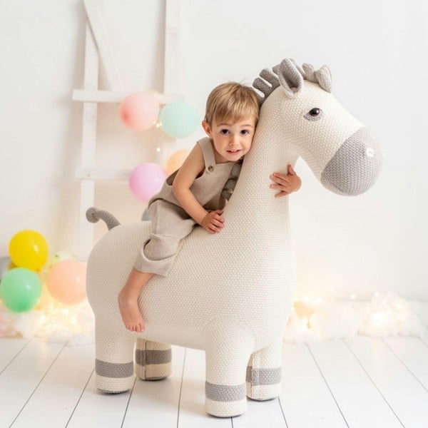 CROCHETTS Set of 2 cotton mare plush toys (Large + Mini) PLTY07LTM18-2