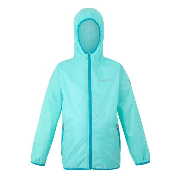 Regatta Great Outdoors Childrens/Kids Lever II Packaway Rain Jacket - Aruba Blue/Exotic Plume - 