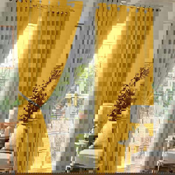 Luxury Living Chenille Blackout Ring Top Eyelet Curtains