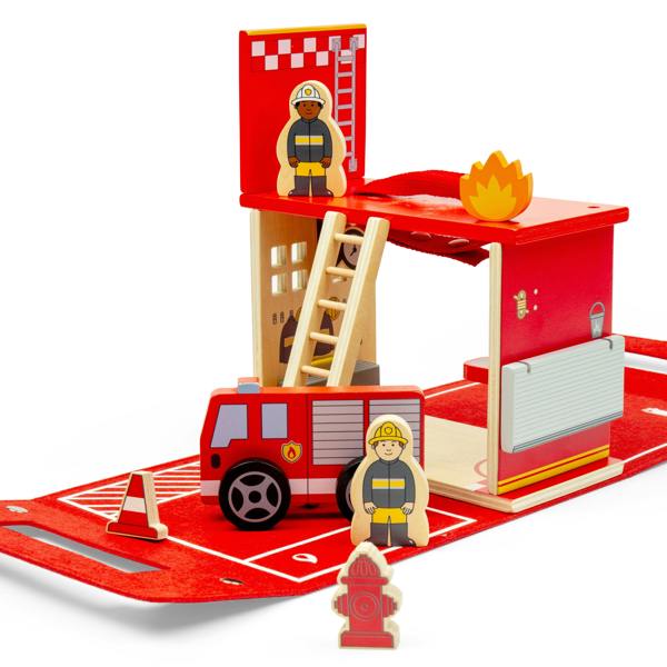 Bigjigs Toys Fire Station On The Go