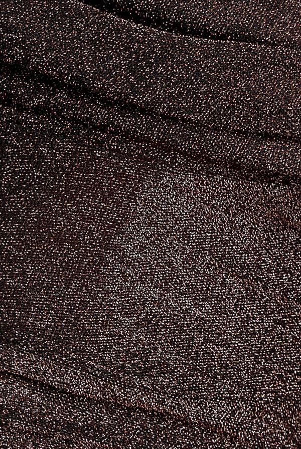 Lurex Cowl Neck Off The Shoulder Maxi Dress - Bronze DR3719