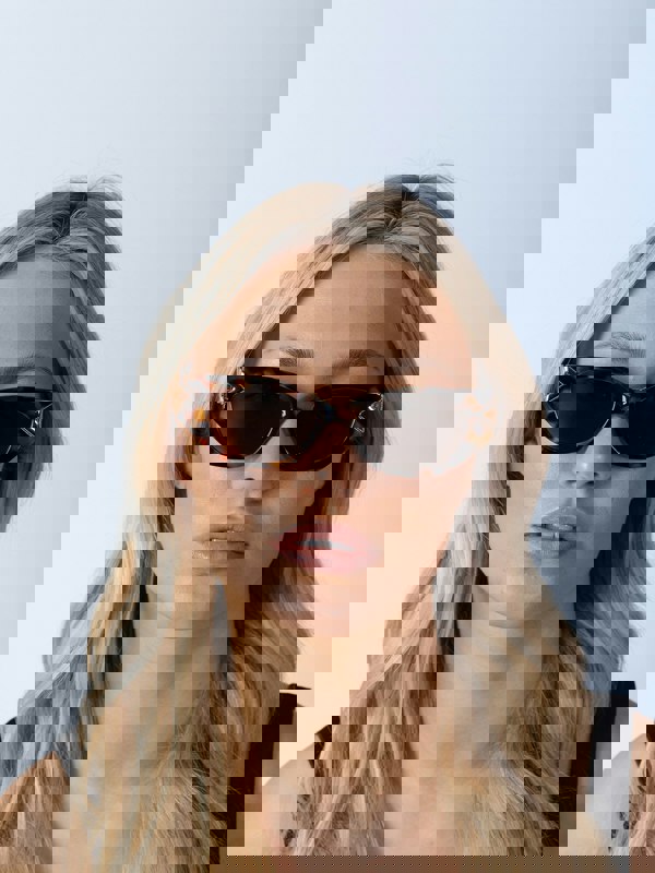 SVNX Cat-Eye Sunglasses with Side Detail in Tortoiseshell