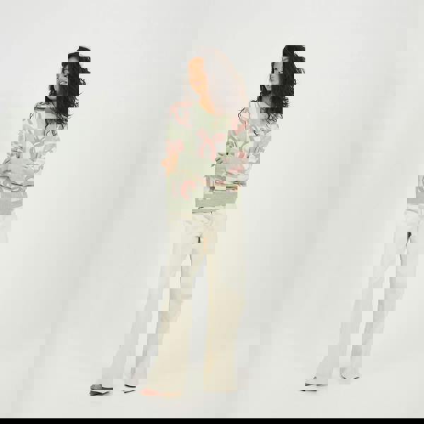 Brave Soul Pale Green Bow Jacquard Knit Jumper - Pale Green Image 3