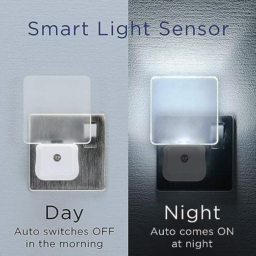 Twin Pack - Smart LED Indoor Night Light - Auto Dusk to Dawn Sensor - White - Lighting Legends