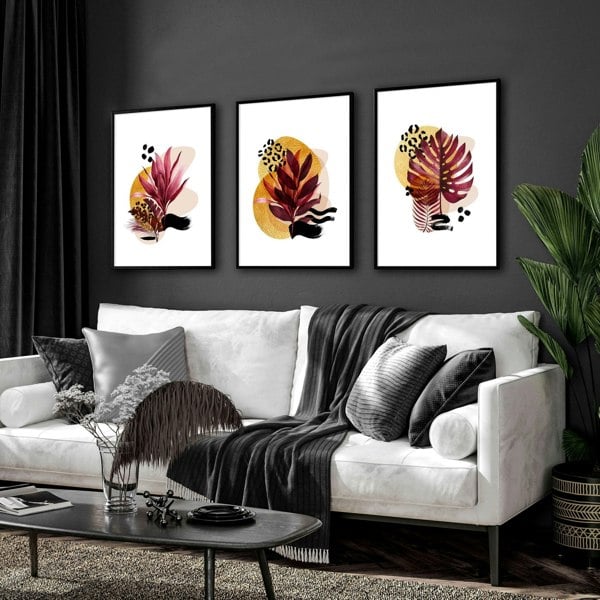 Framed prints living room | set of 3 framed wall art