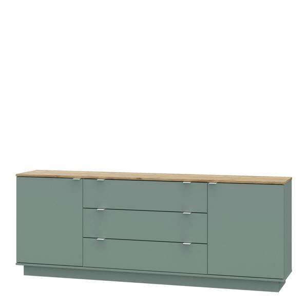 Furniture To Go Ganymede Large Sideboard with 3 Drawers & 2 Doors in Mauvella Oak and Sage
