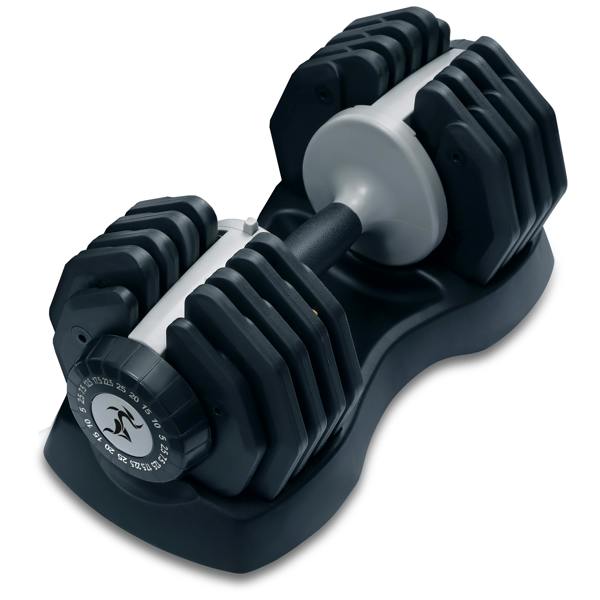 Homeology Urban25 Smart Adjustable Home Fitness Dumbbell from 2.5kg to 25kg Single Black Grey Training Weights
