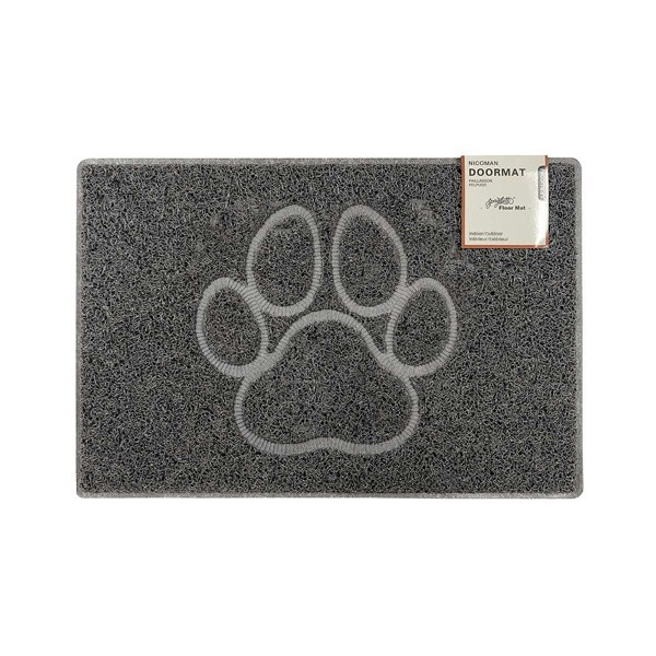 Oseasons Paw Medium Embossed Doormat in Grey