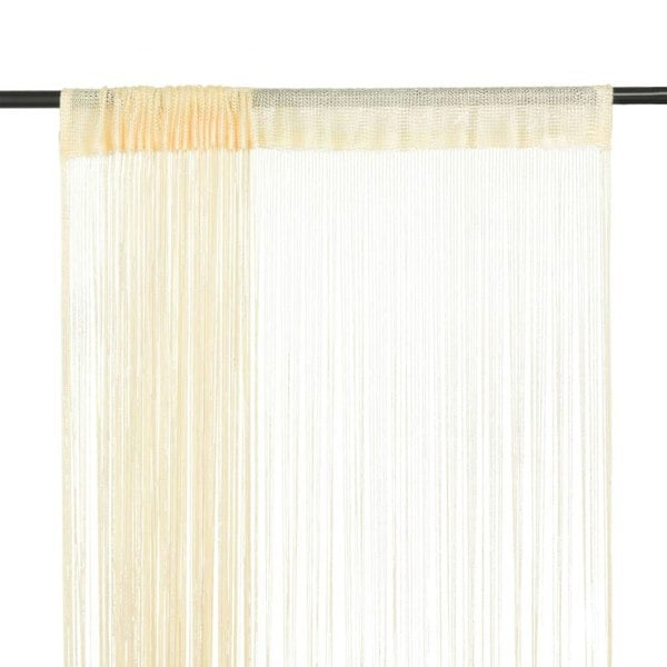 Berkfield String Curtains 2 pcs 140x250 cm Cream