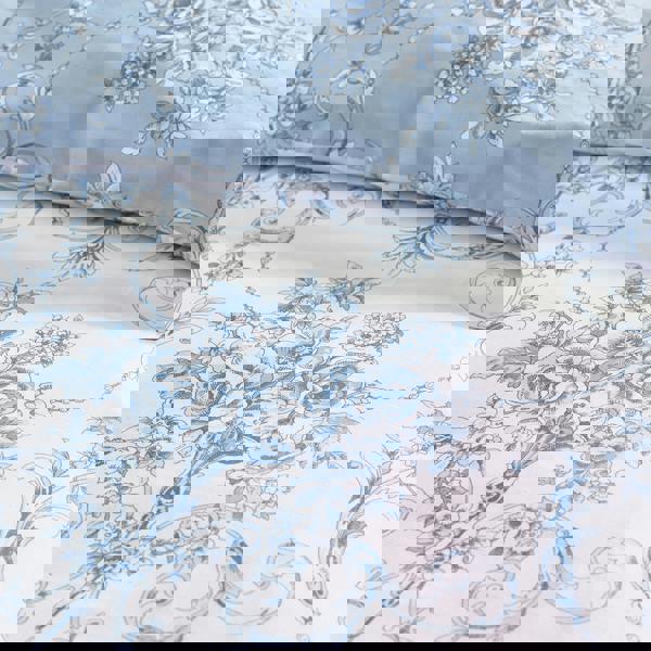 Catherine Lansfield Antoinette Damask Reversible Duvet Cover Set Blue