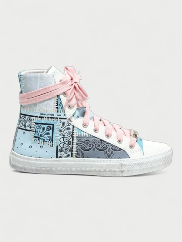 Amiri Sunset Bandana High Patchwork Light Blue