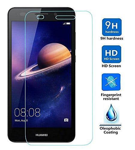 Huawei Y3 2017 Screen Protectors, Tempered Glass Protective Films Invisible Transparent Clear Protection Display Shield for Huawei Y3 2017 - 2 Pack