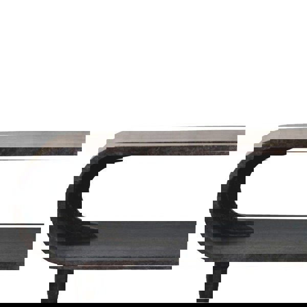 Artisan Furniture Solid Wood Curved Edge Media with Brass Accents