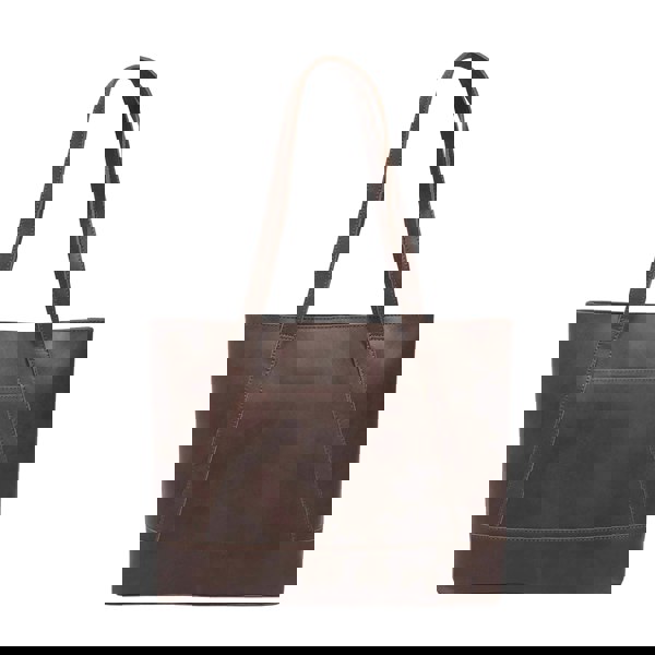 Assots London 'EVELYN' Brown Oily Chestnut Real Leather Designer Tote Work Bag