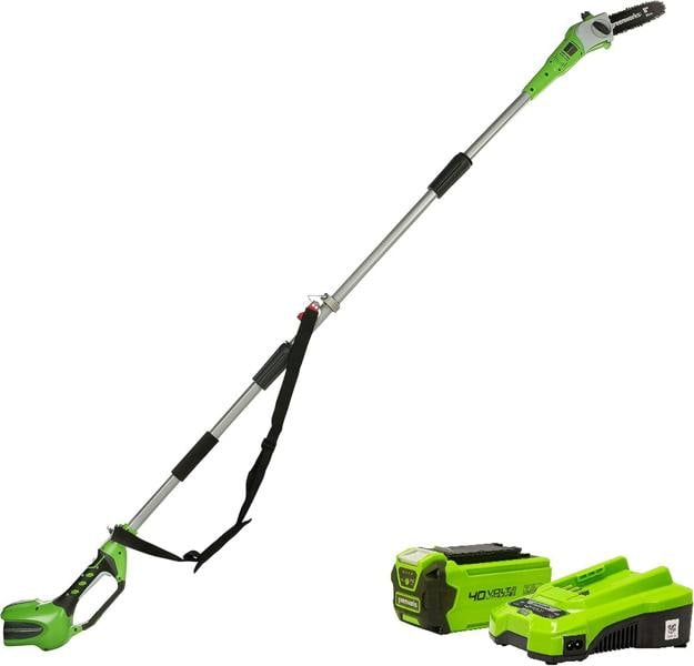 Greenworks 40V 20cm Pole Bar including Battery and Charger Green