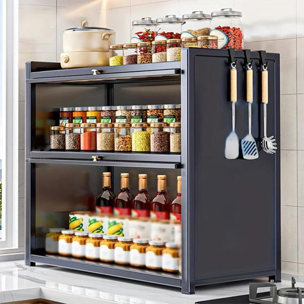 Havendro 3 Tier Kitchen Storage Cabinet Larder Pantry Cupboard