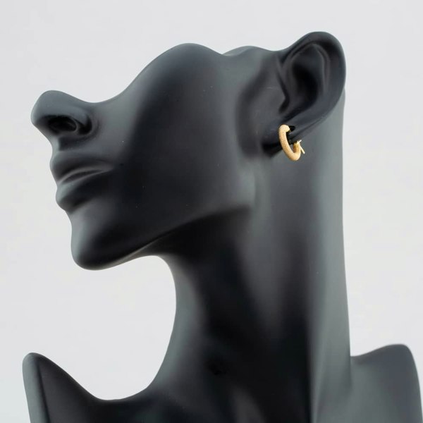 T. H. Baker 9ct Gold Diamond Cut Hoop Earrings 1.53.0319