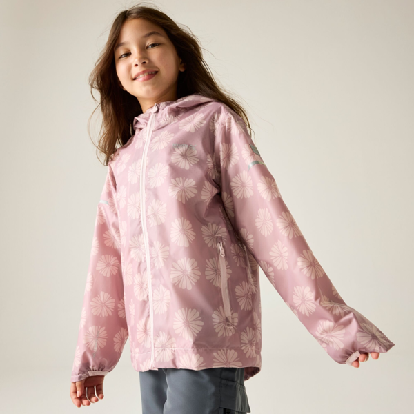 Regatta Kids Lever II Petal Waterproof Jacket - Powder Lilac/Pink Haze