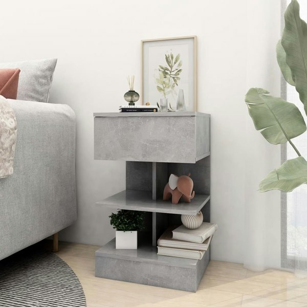 Berkfield Bedside Cabinets 2 pcs Concrete Grey 40x35x65 cm