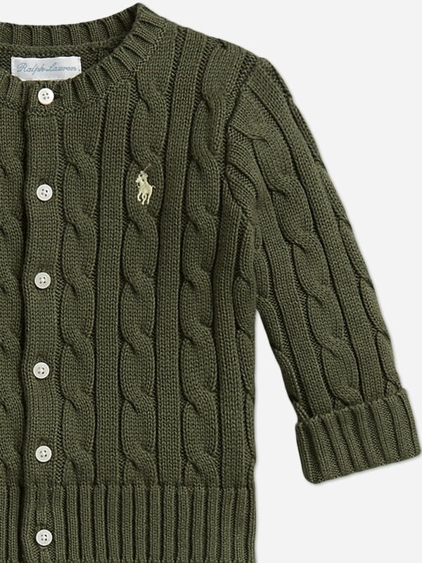 Ralph Lauren Kids Ralph Lauren Baby Boys Cable Knit Trouser Set in Green