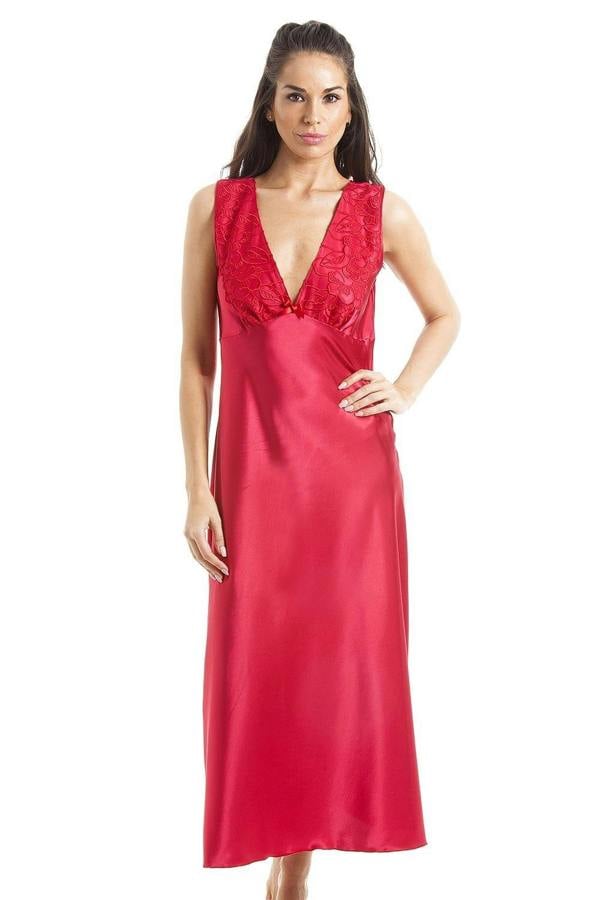 Luxury Red Lace Satin Chemise