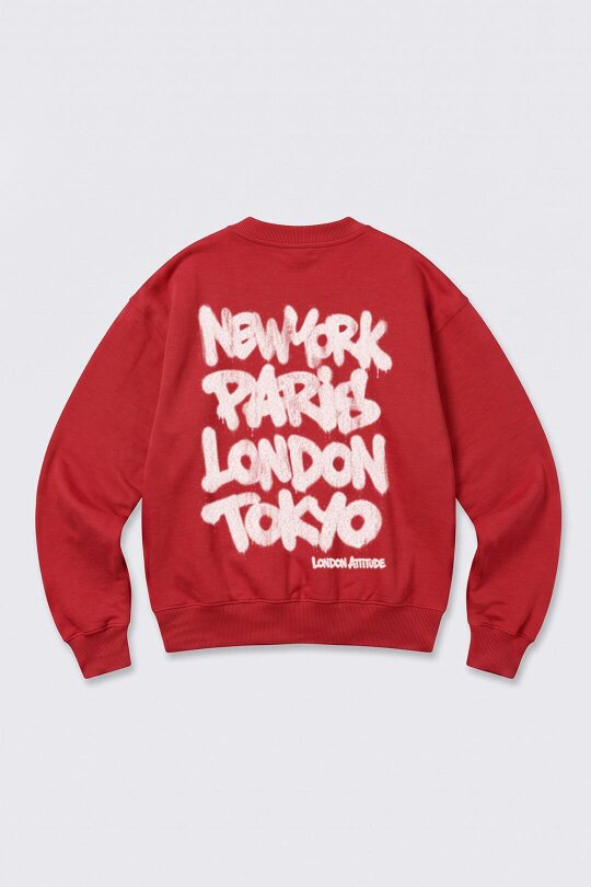 London Attitude Oversized Heavyweight City Graffiti Sweatshirt