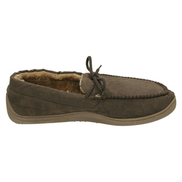 Spot On Mens Spot On Moccasin Faux Fur Lined Slippers