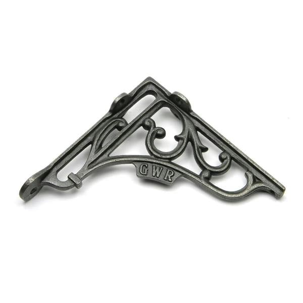 Pair of Antique Cast Iron 'GWR' Railway Victorian Style Shelf Brackets 