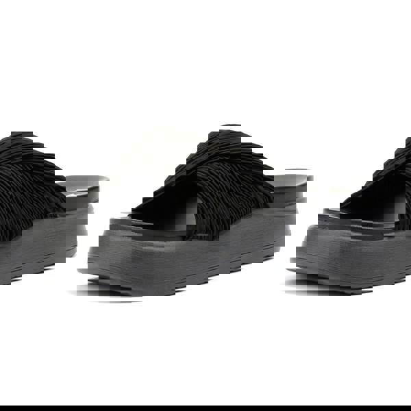 Desert Fleur Gabbro Pleated Satin Women's Black Sandals