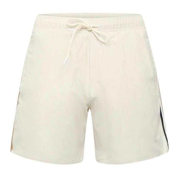 Boss Mens Iconic Logo Swim Shorts - White - 