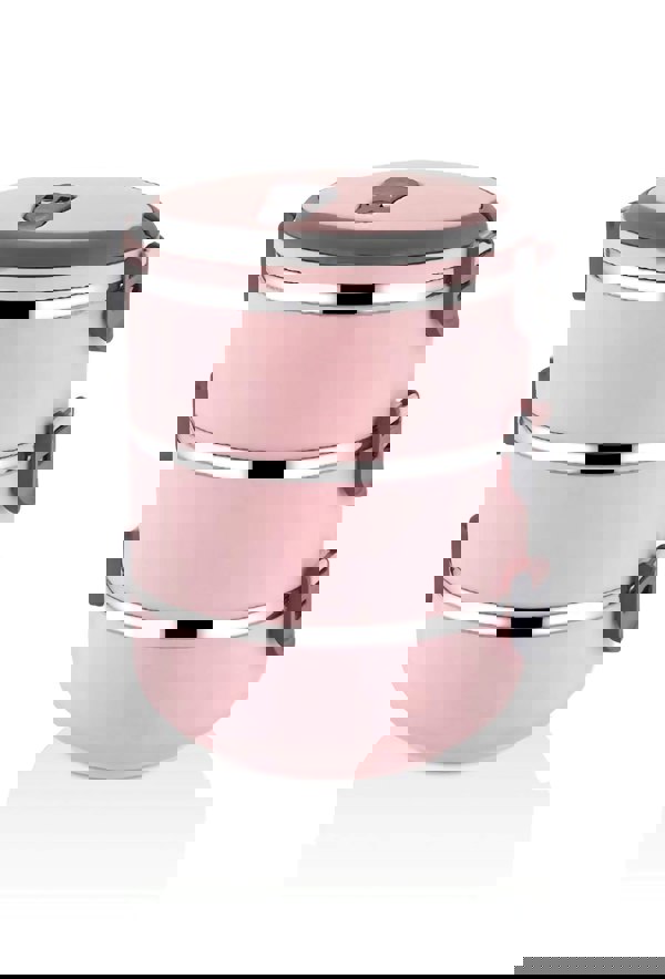 Rozi Freshbox 3-Layer Stainless Steel Bento Lunch Box (Pink)