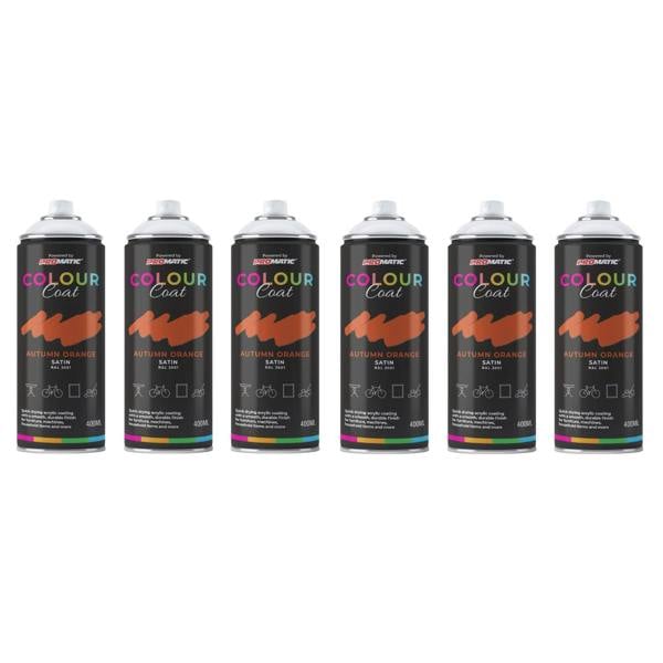 Colour Coat 6X Autumn Orange RAL 2001 Satin Spray Paint 400ml