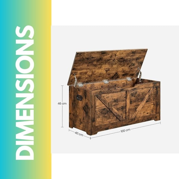 Rafaelo Mobilia Wooden Shoe Storage Chest Blanket Box Brown