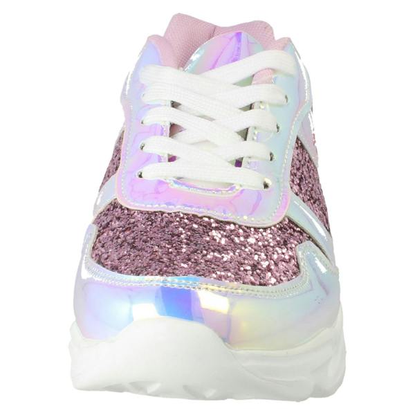 Pineapple Girls Pineapple Sparkly Casual Lace Up Trainers H2683