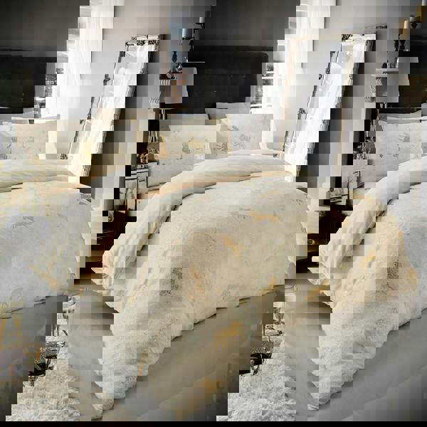 Smart Living Unicorn Star Foil Duvet Cover and Pillowcase Set - Cream