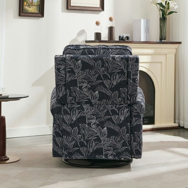 Furniture One Recliner Armchair, 360° Swivel Single Sofa with Adjustable Backrest and Footrest - Navy