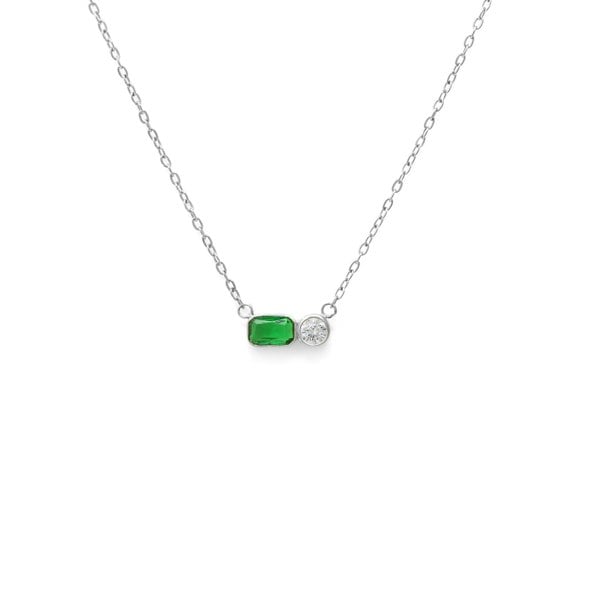 Say It With May Emerald Birthstone Necklace - Silver Plated
