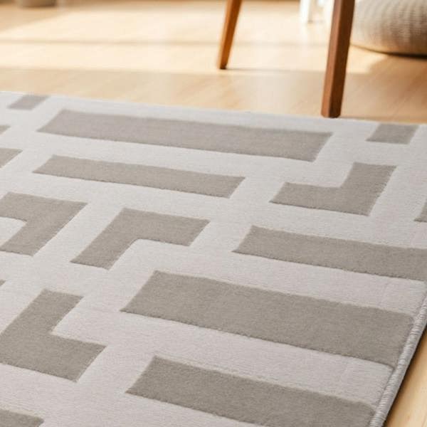 Hanse Home Perles Shortpile Cream Rug – Modern Geometric