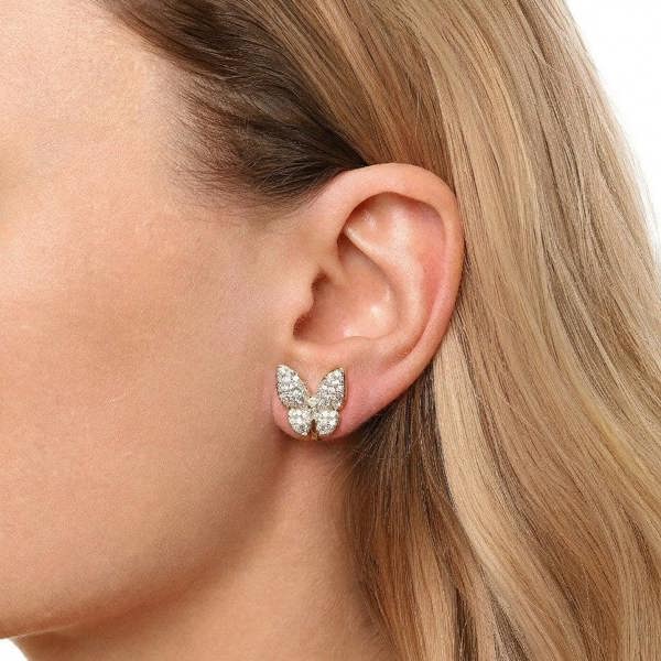 Gold Trip Gold Sparkle Butterfly Clip On Earrings