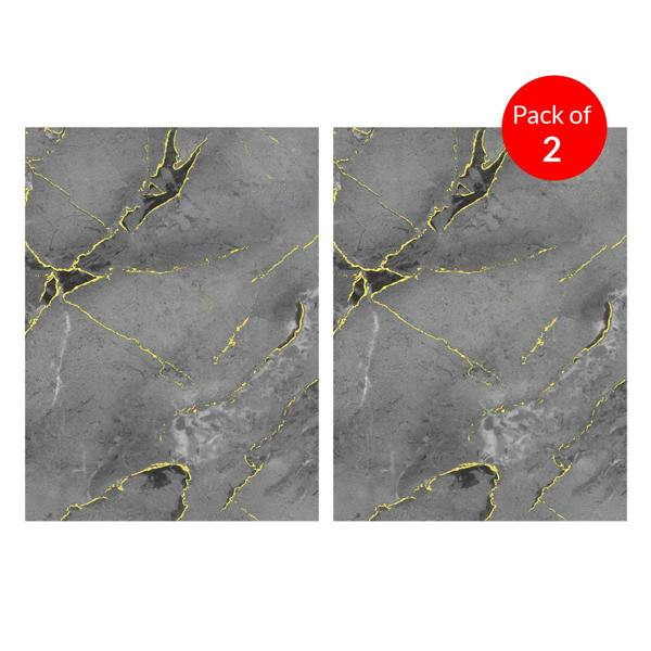 Britwall High-Gloss PET Charcoal Panel with Gilded Gray Marble Design Size:1220 x 2440 x 8 mm (Pack of 2)