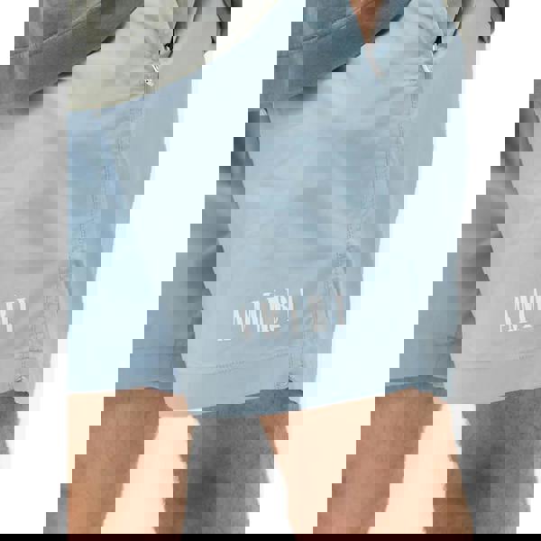 Amiri Logo Core Board Shorts   in  Light Blue