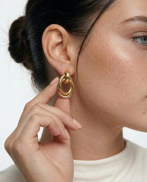 Elk & Bloom Chubby 14K Gold Molten Drop Studs