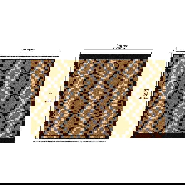 JVL Eco-Friendly Latex Backed Coir Entrance Doormat, 45x75cm - Diamond Pixel