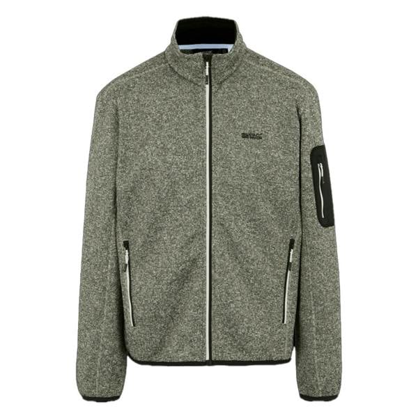 Regatta Mens Newhill Marl Full Zip Fleece Jacket - Stone White