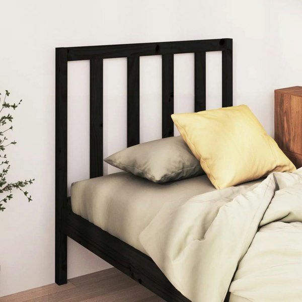 Berkfield Bed Headboard Black 96x4x100 cm Solid Wood Pine