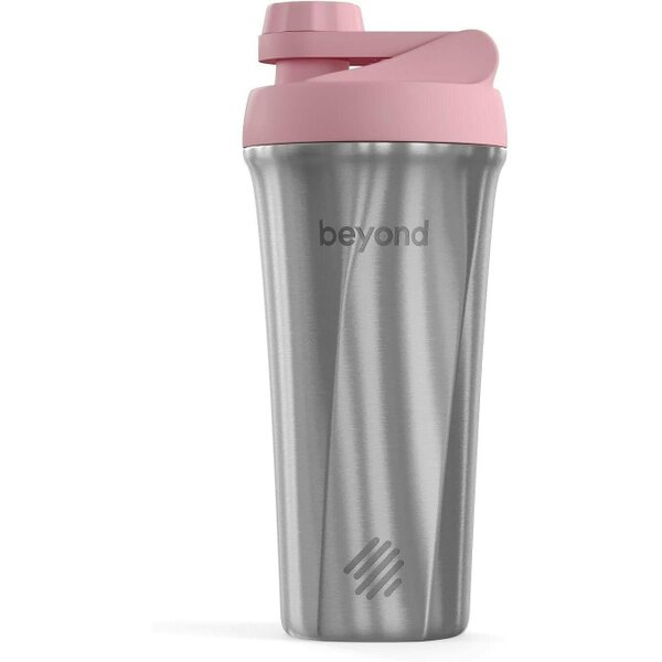 Beyond Shakers Brushed Steel & Pink Twist