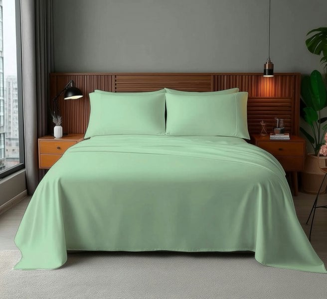 Snug City Microfibre Soft Touch Flat Sheet Plain Dyed Bed Linen
