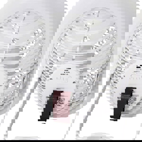 White Rechargeable 3 Speed Desk Fan with LED Dimmable Ring Light Image 4